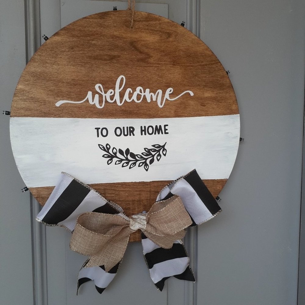 Welcome to our home door sign